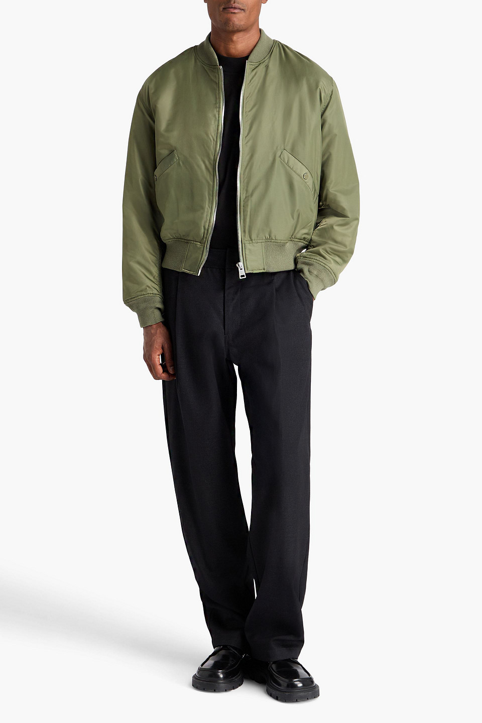  Sandro - Shell Bomber Jacket - Green - Xl 