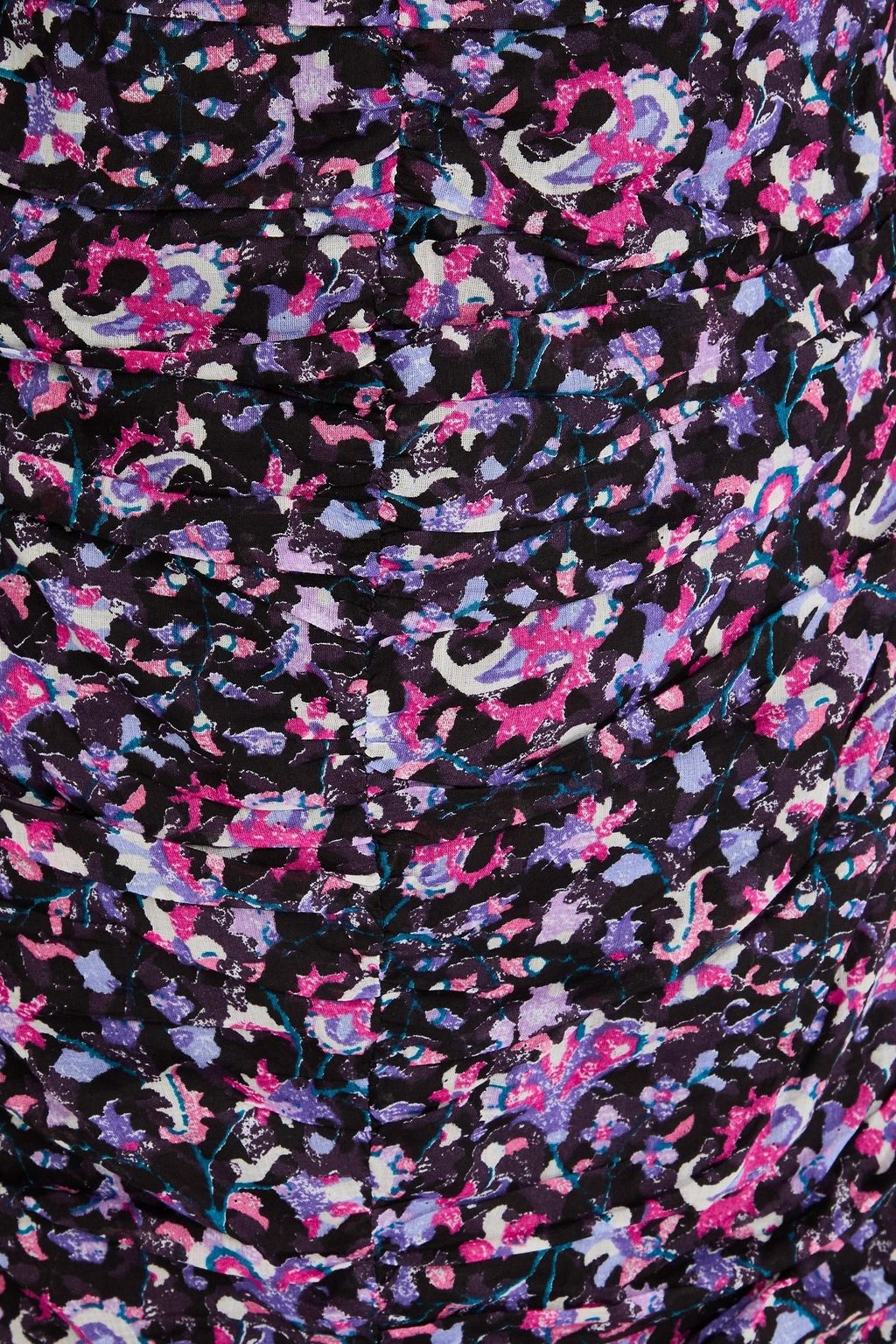 MARANT ÉTOILE Minikleid „Lunesa“ aus Baumwoll-Voile mit Print und Raffungen