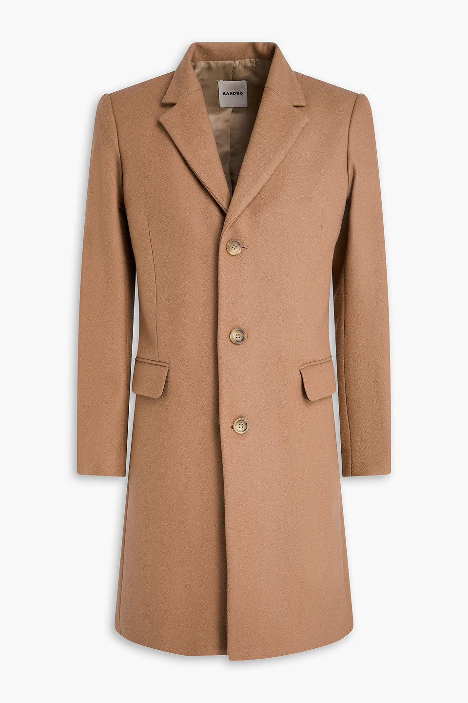 SANDRO WOOL-BLEND FELT COAT