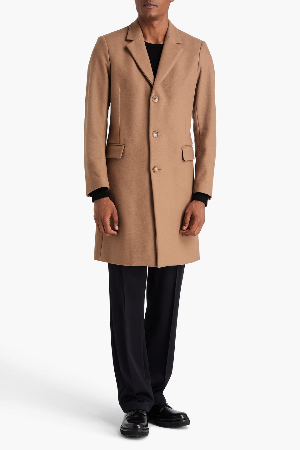 SANDRO WOOL-BLEND FELT COAT