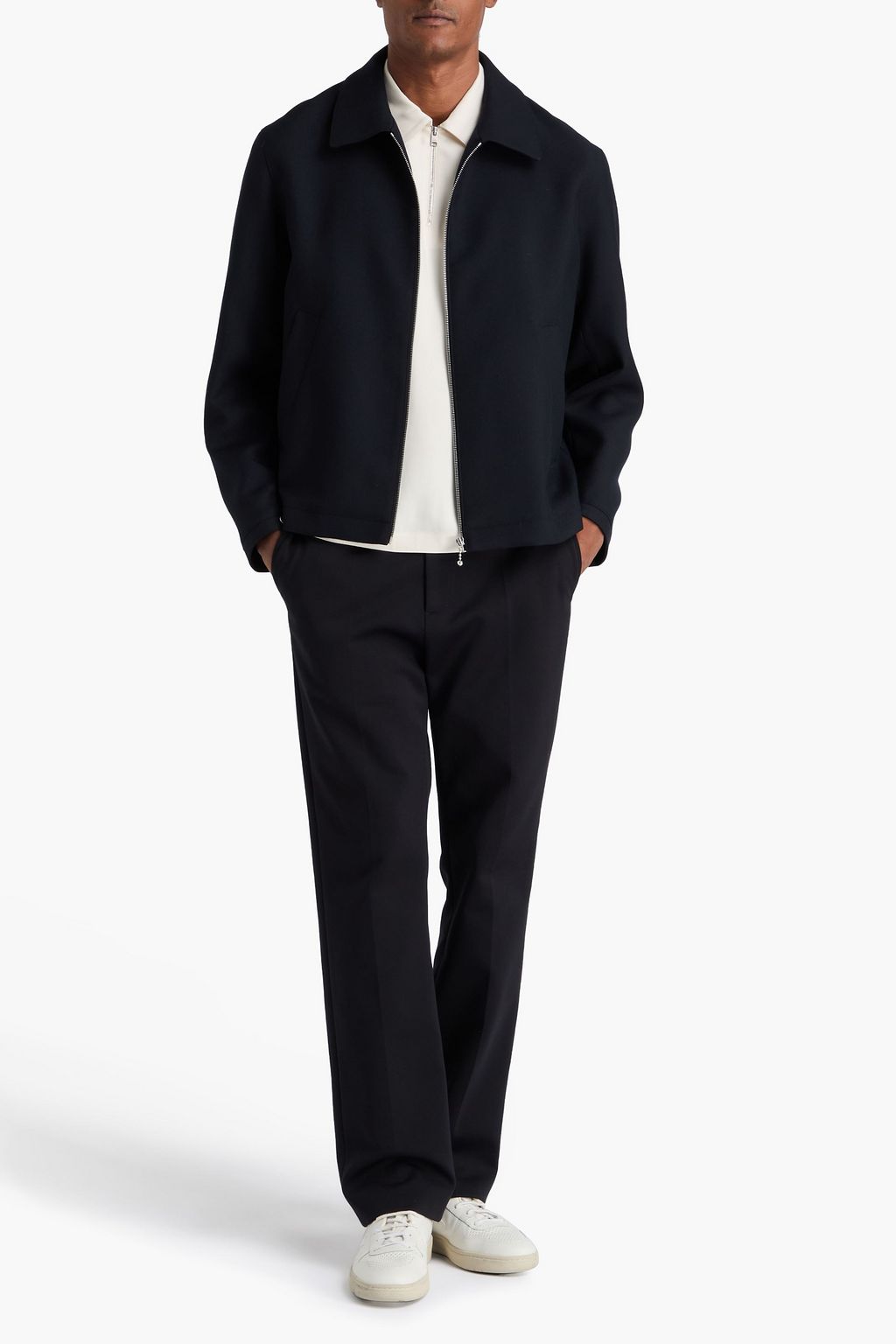 SANDRO Wool-blend twill jacket