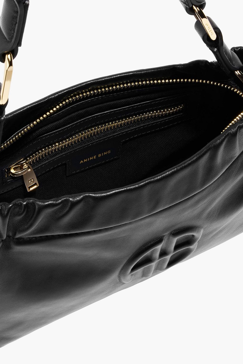 ANINE BING Kate embossed leather shoulder bag