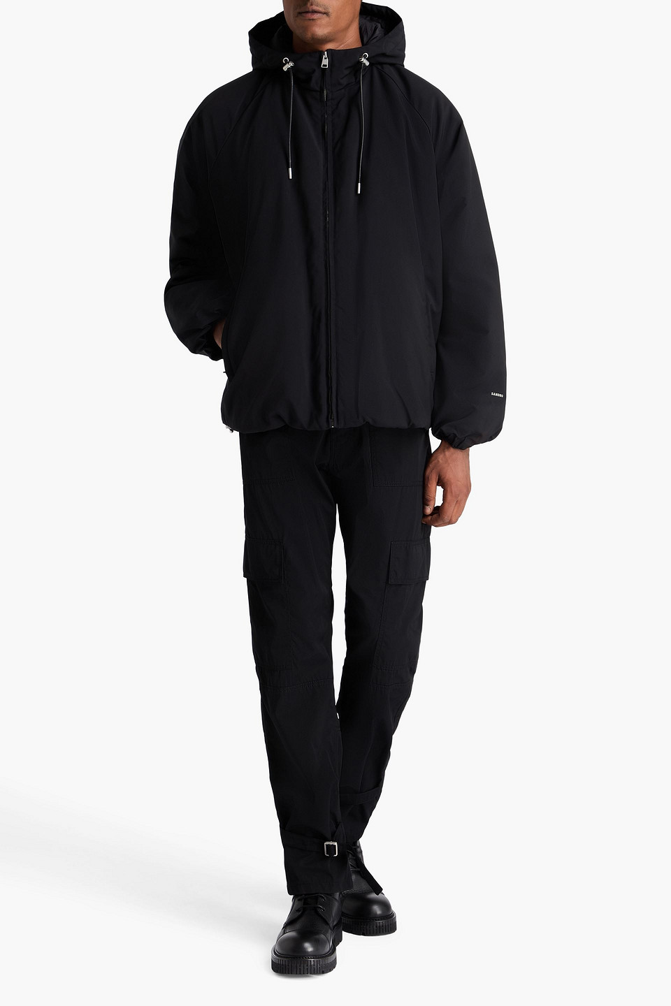 Sandro - Shell Hooded Jacket - Black - Xl 