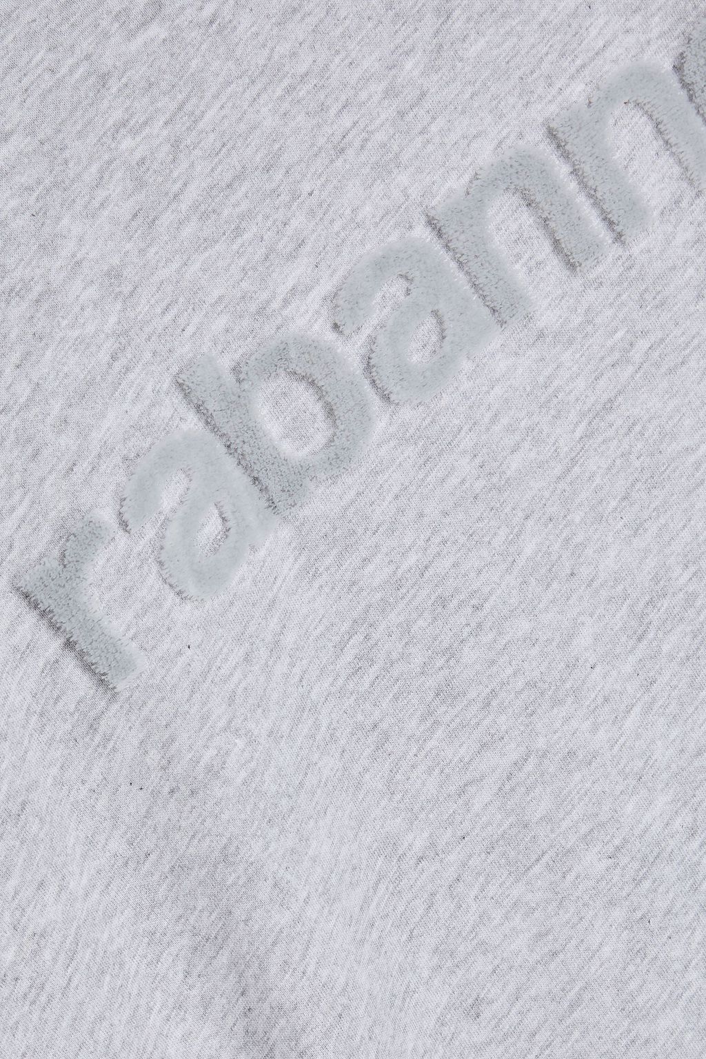 RABANNE T-Shirt aus Baumwoll-Jersey mit Flammgarneffekt und Applikationen