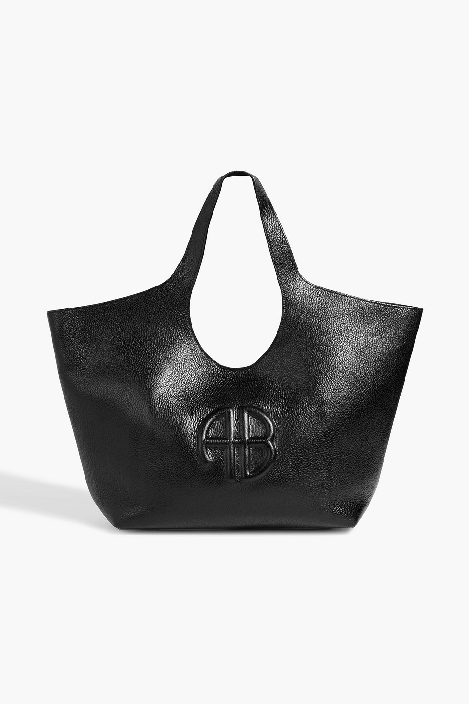 Anine Bing Lili Embossed Pebbled-leather Tote In Black