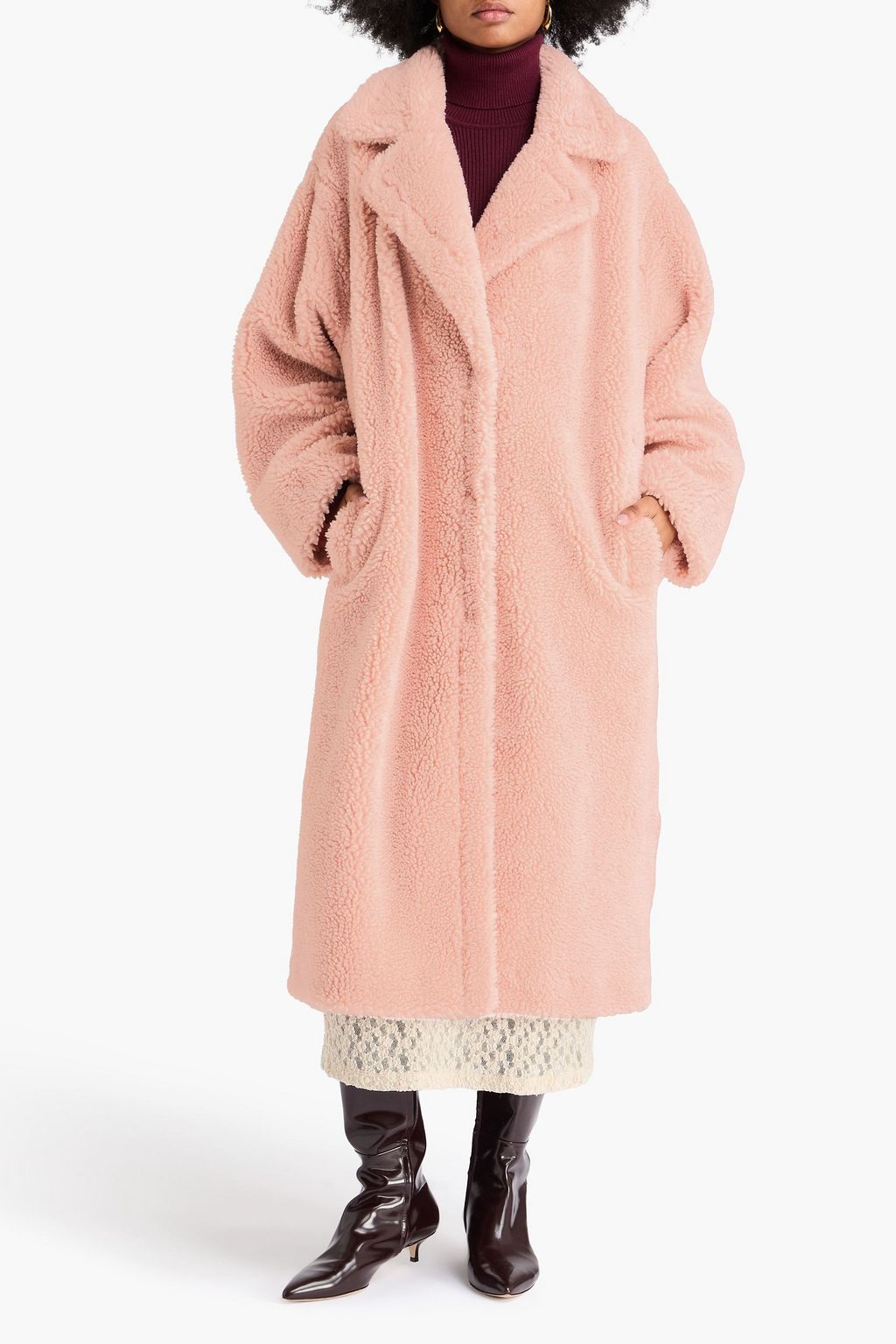 STAND STUDIO Maria oversized faux shearling coat