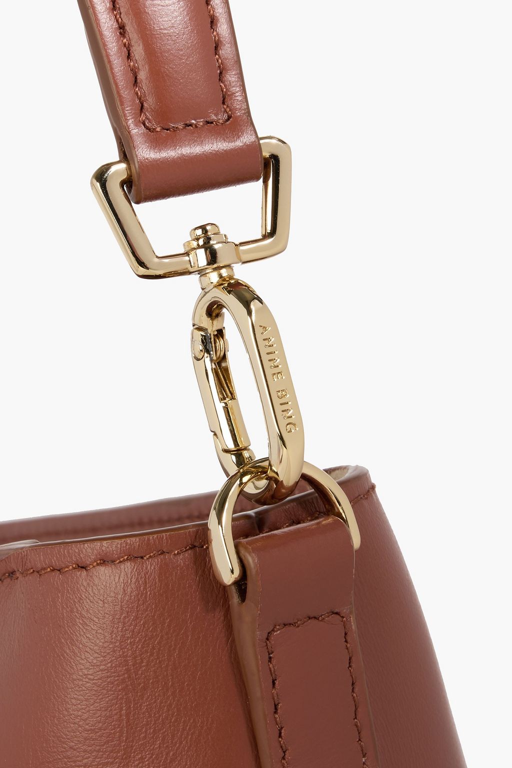 ANINE BING Lili embossed leather bucket bag