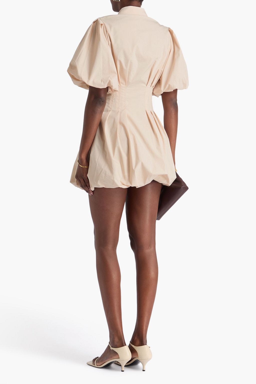 SIMKHAI Plissiertes Minikleid aus Popeline aus einer Baumwollmischung