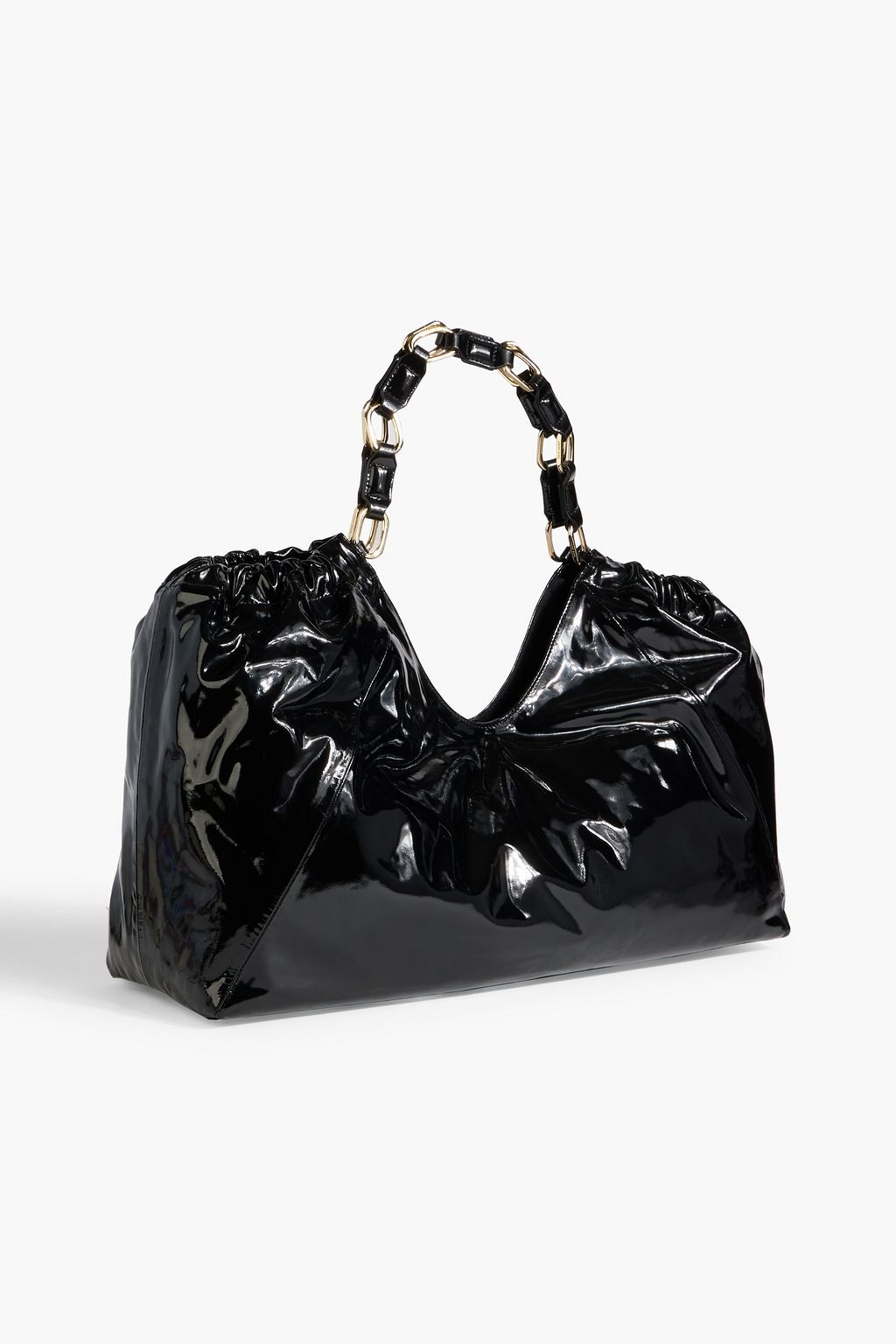 ANINE BING Kate embossed patent-leather tote