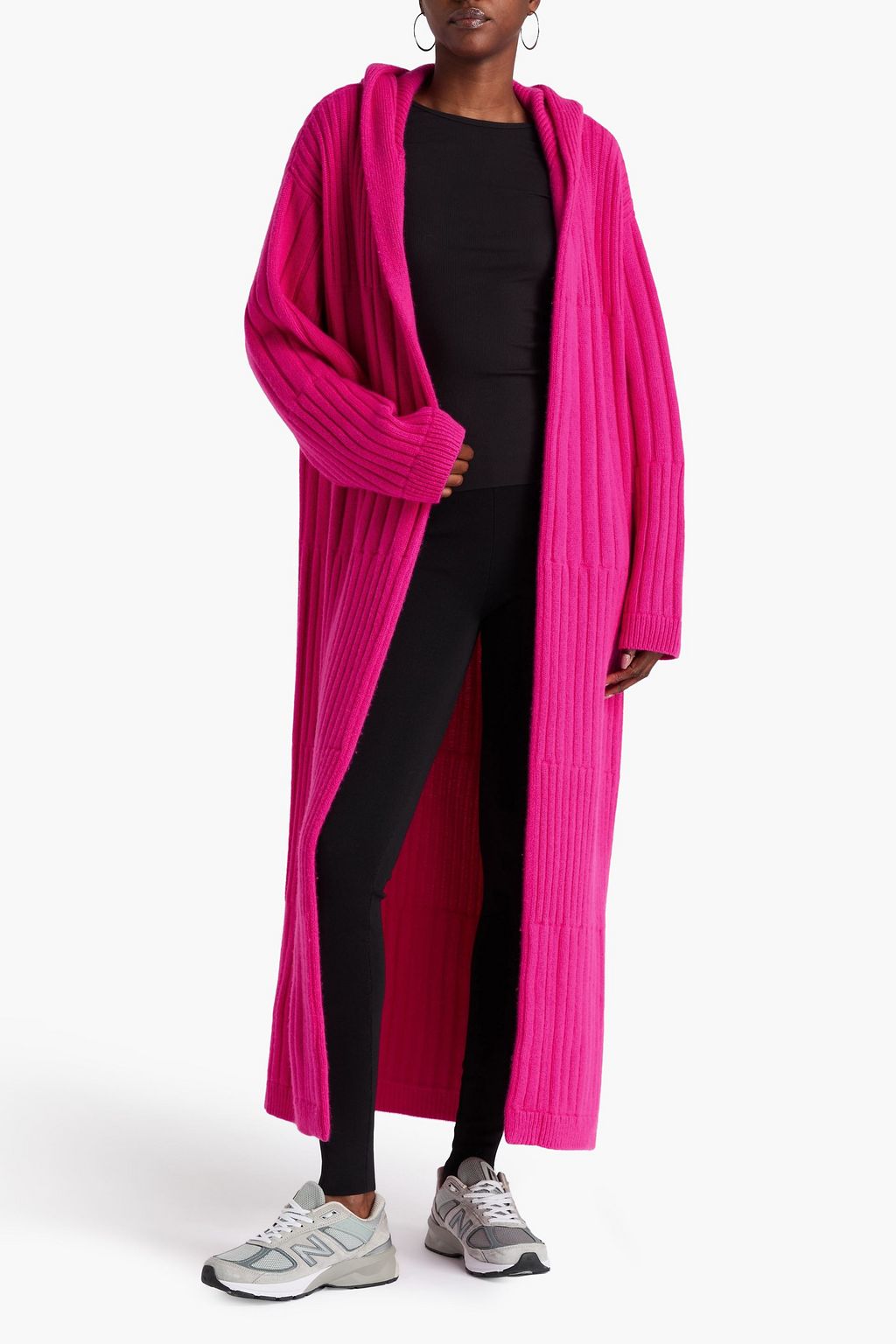 THE ELDER STATESMAN Ribbed hooded cardigan
