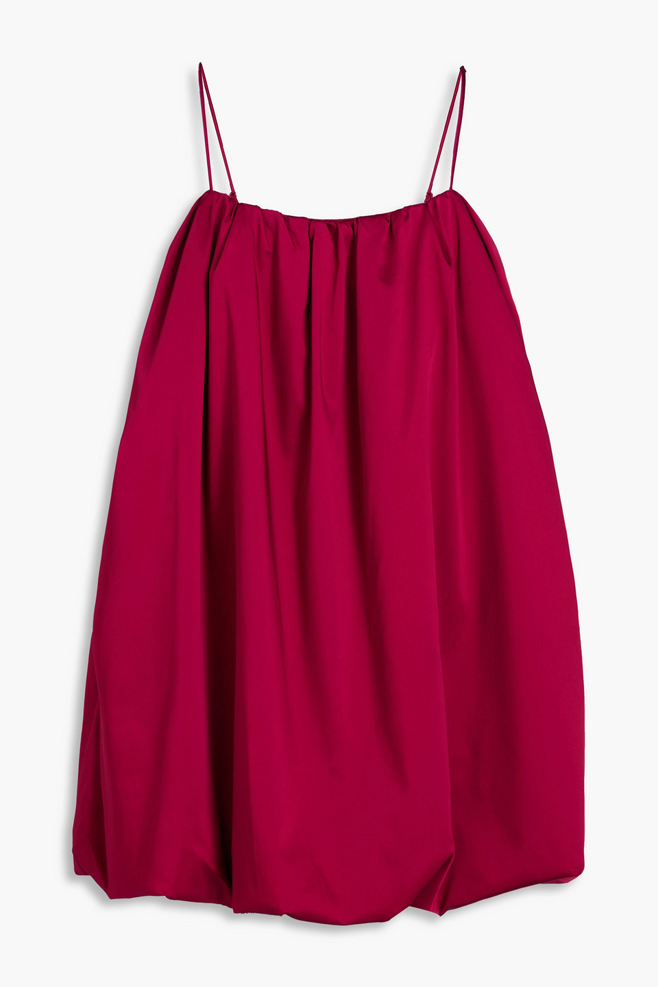 Simkhai Gathered Satin-twill Mini Dress In Red