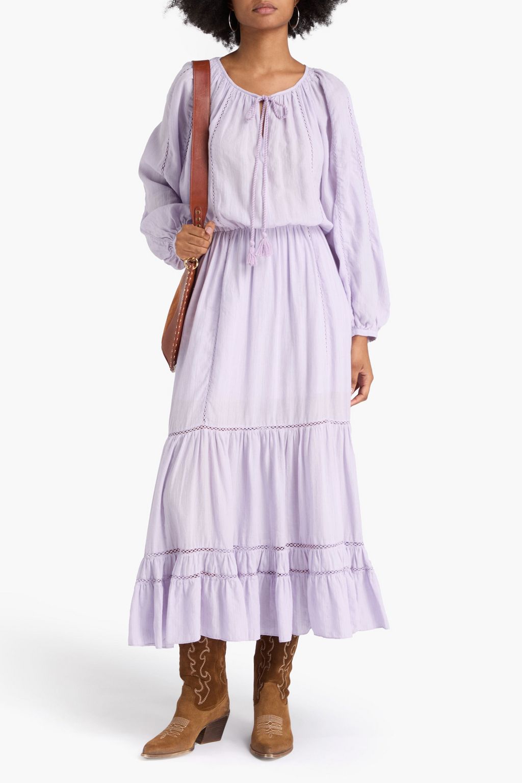 MARANT ÉTOILE Tiered cotton-blend voile maxi dress