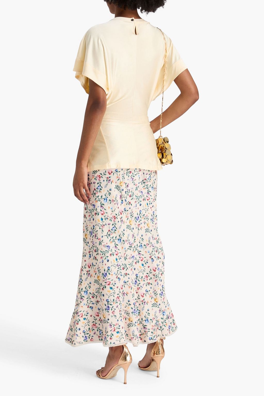 RABANNE Snap-detailed stretch-jersey top