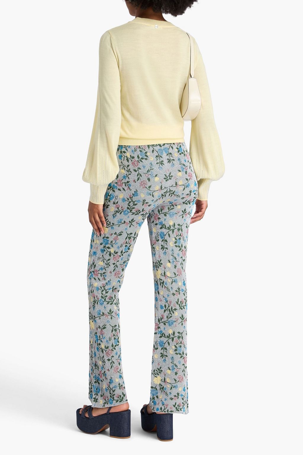 RABANNE Schlaghose aus Jacquard mit Metallic-Effekt