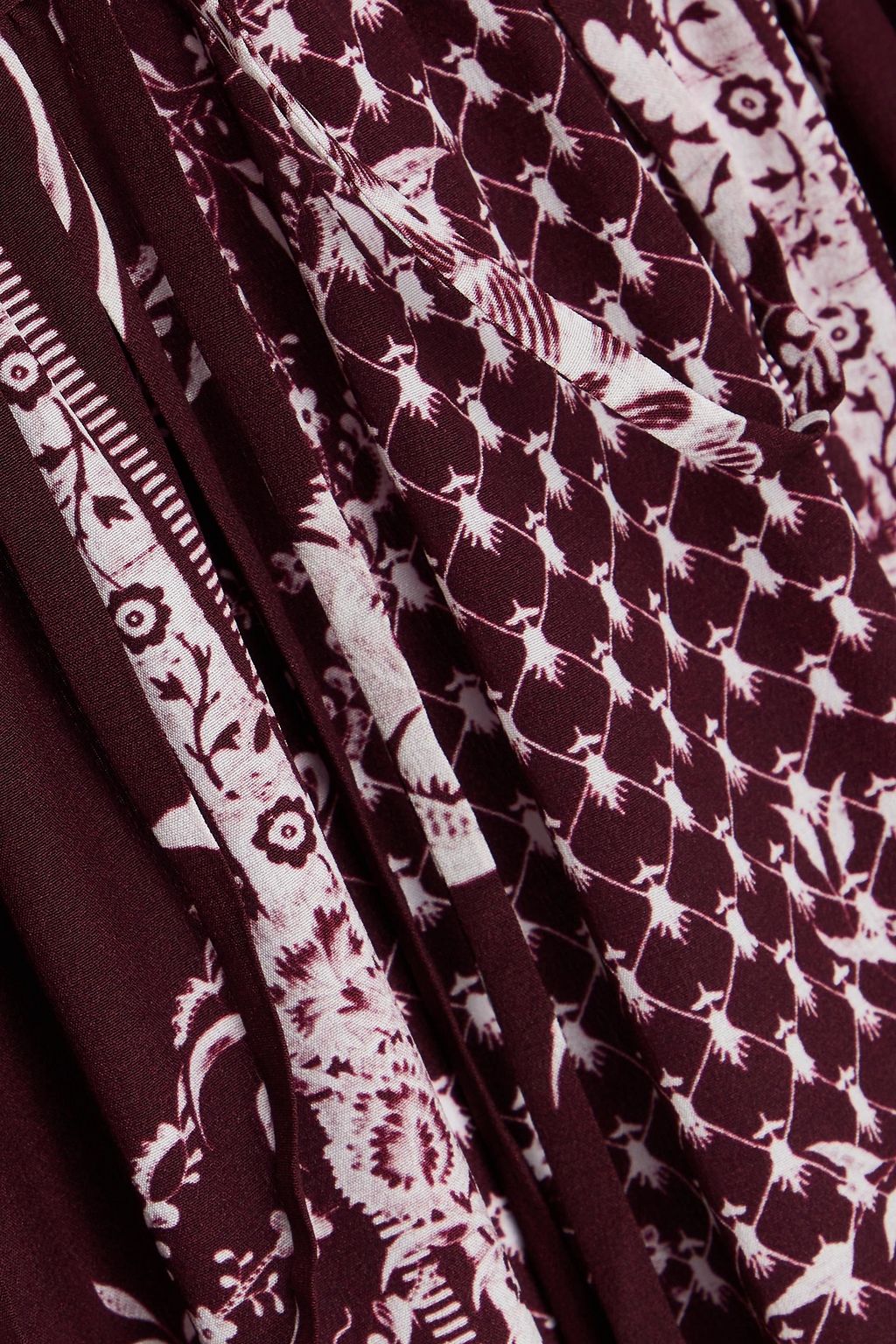 ERDEM シルククレープデシン ミディワンピース アシンメトリー プリント入り