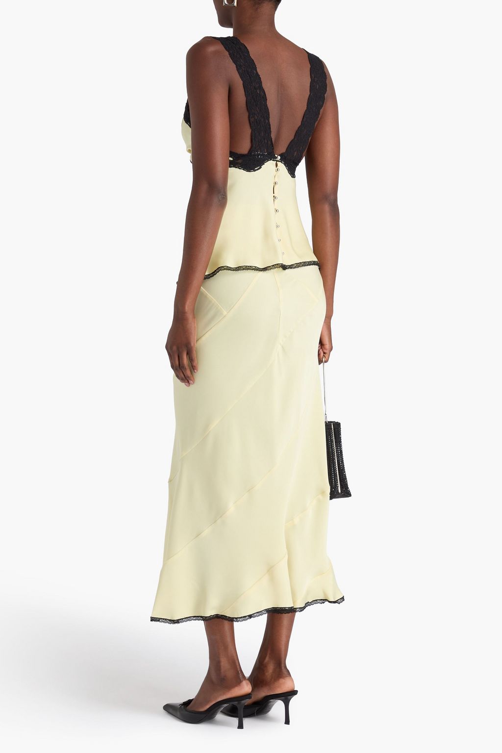 RABANNE Lace-trimmed cady camisole