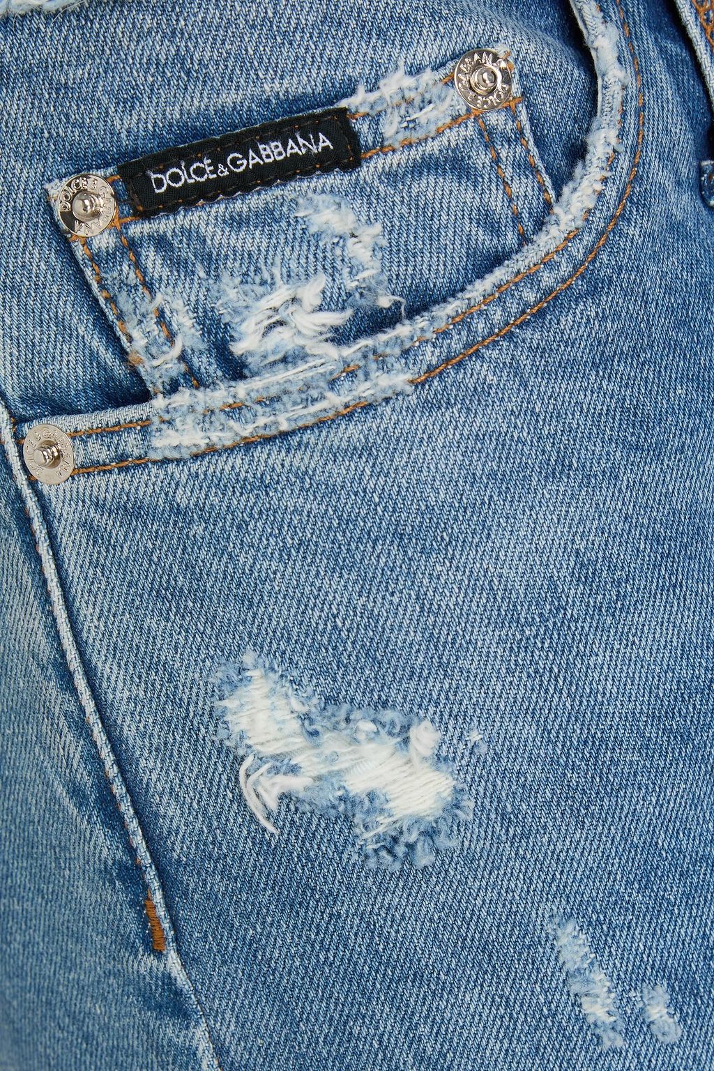 DOLCE&GABBANA Distressed high-rise skinny jeans