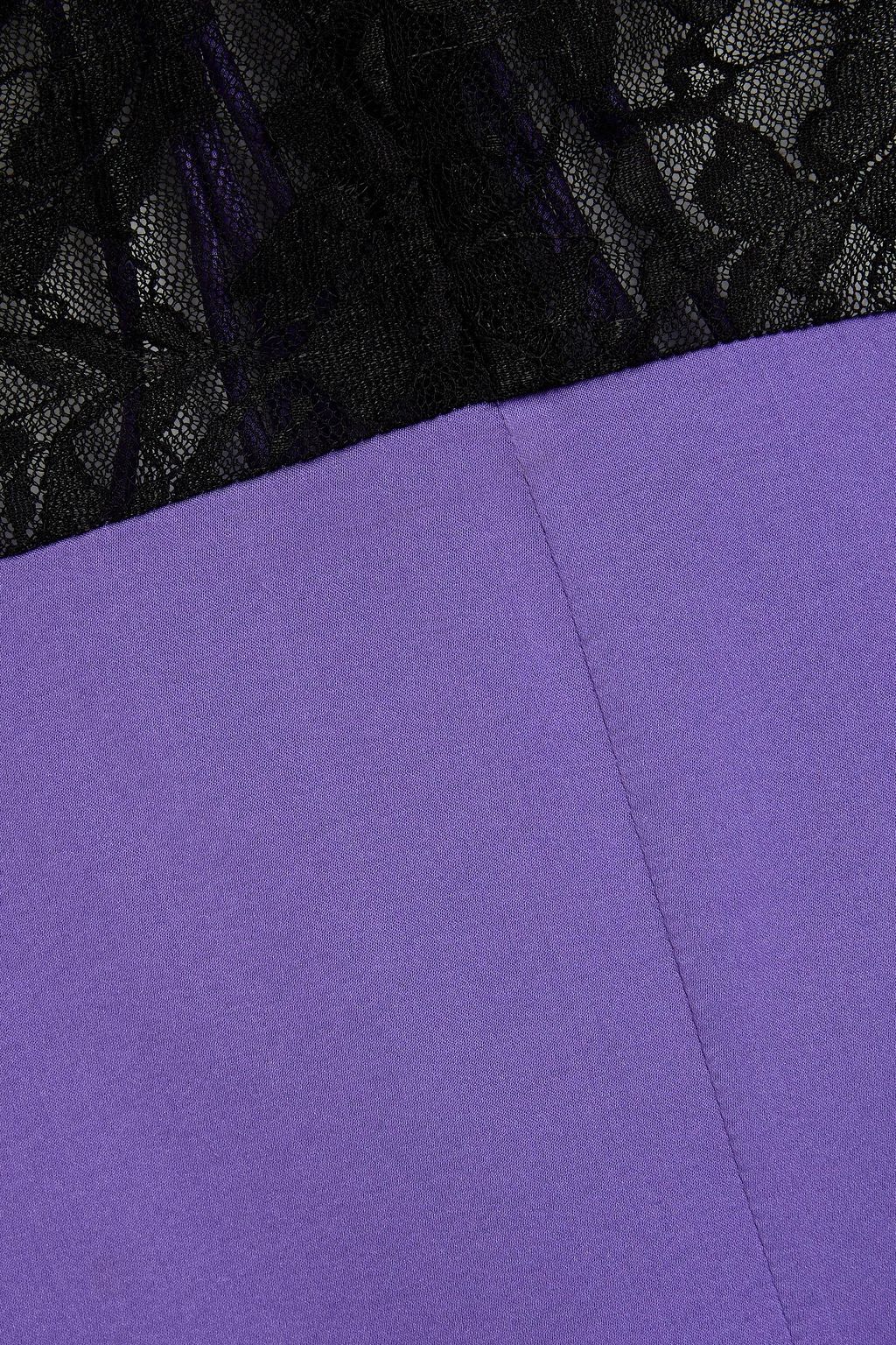 NATASHA ZINKO Lace-paneled stretch-silk satin midi dress