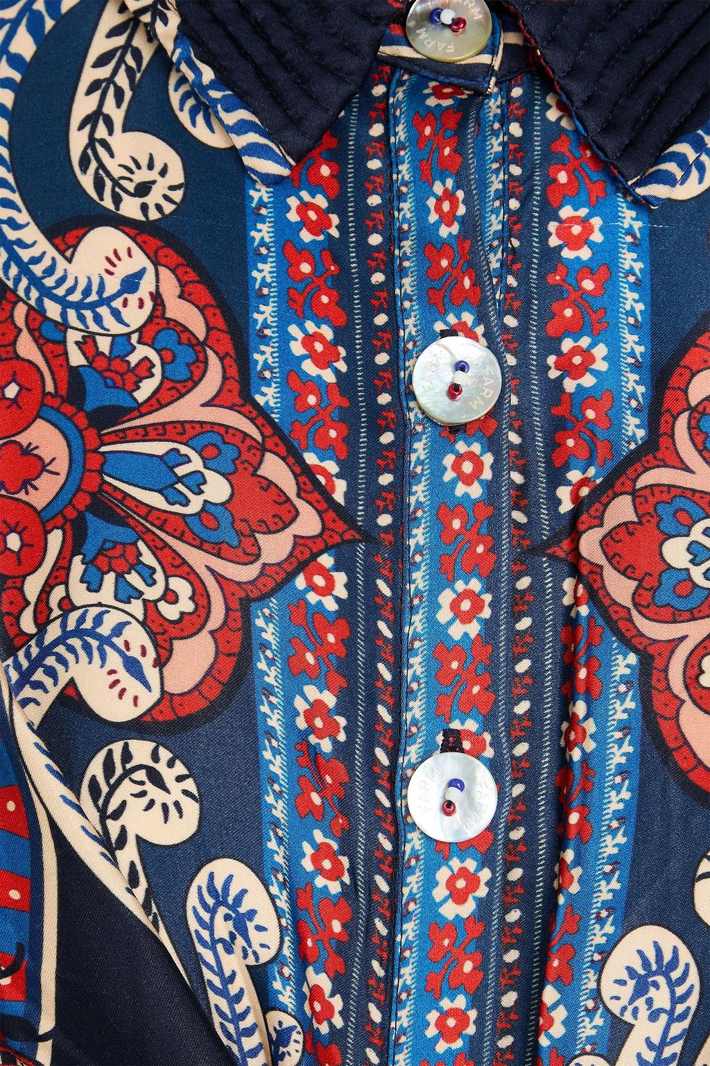 FARM RIO Midikleid aus Satin mit Print, Twist-Detail und Cut-outs