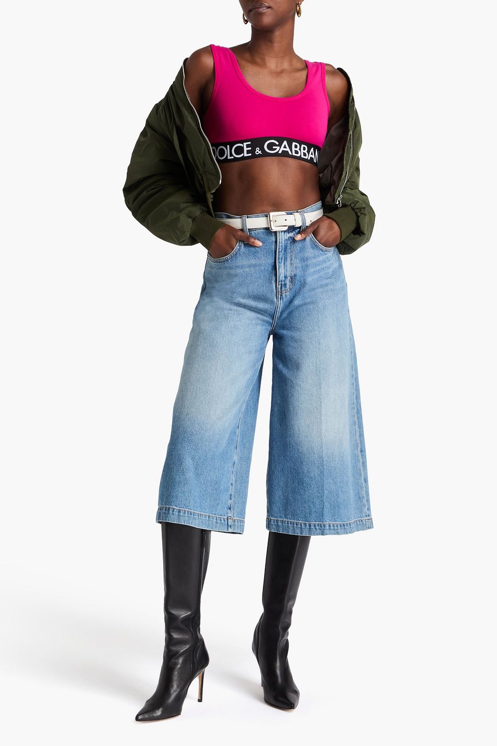 DOLCE&GABBANA コットン混ジャージー ブラトップ