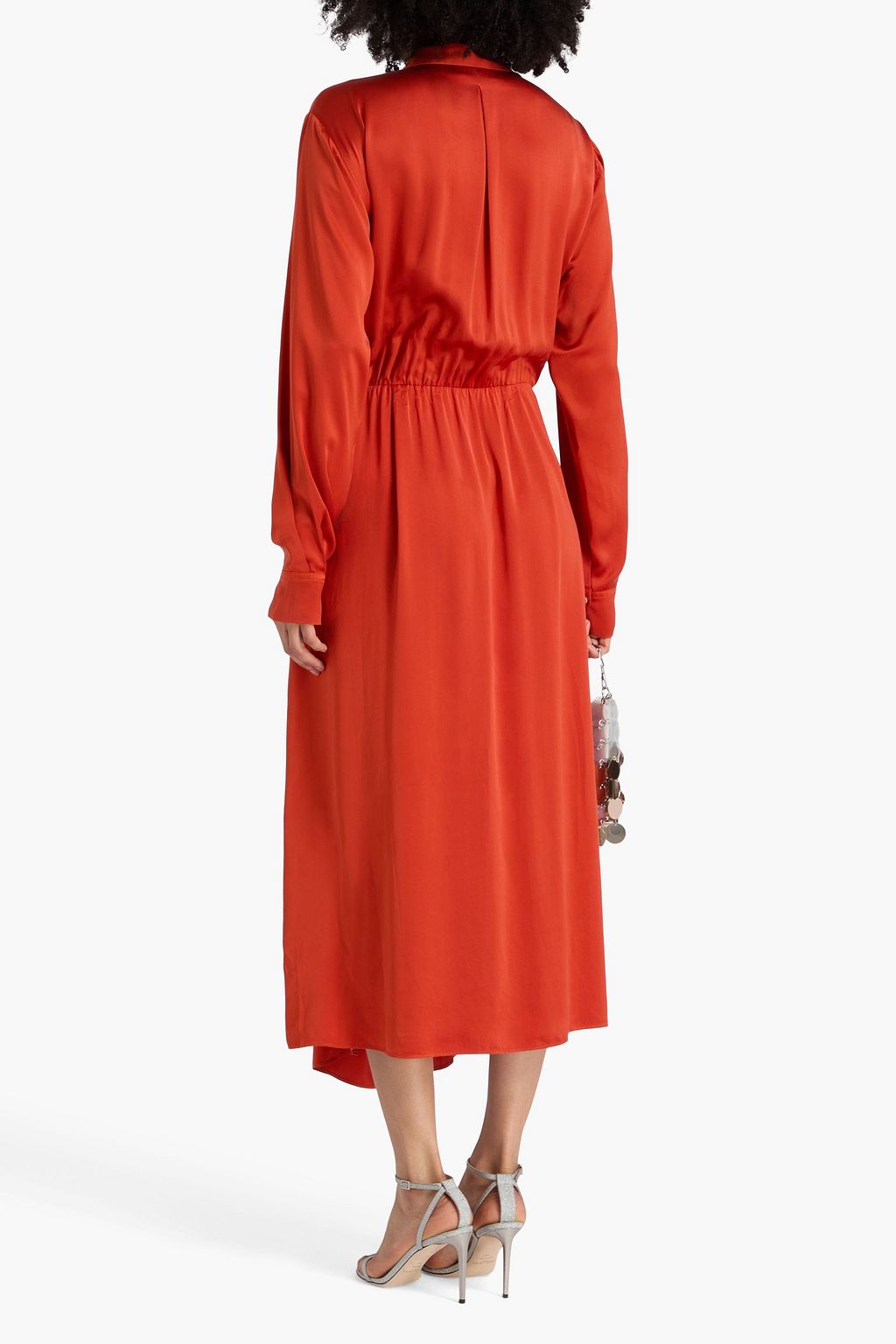 FORTE_FORTE Wrap-effect silk-satin midi dress