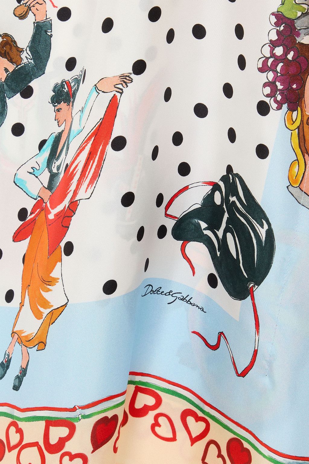 DOLCE&GABBANA Printed silk-twill top