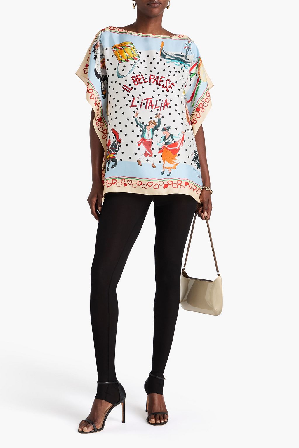 DOLCE&GABBANA Printed silk-twill top