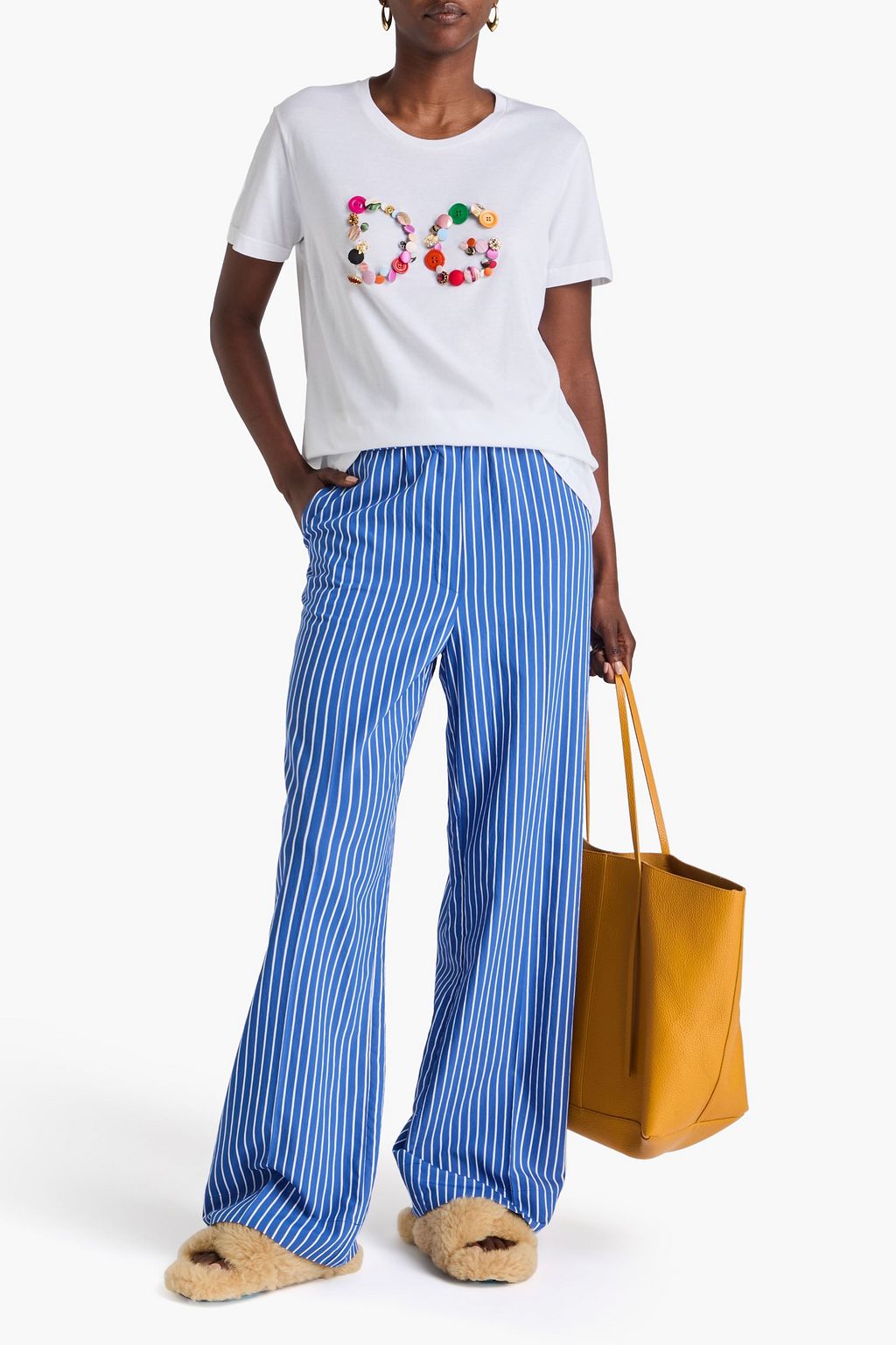 DOLCE&GABBANA Embellished cotton-jersey T-shirt