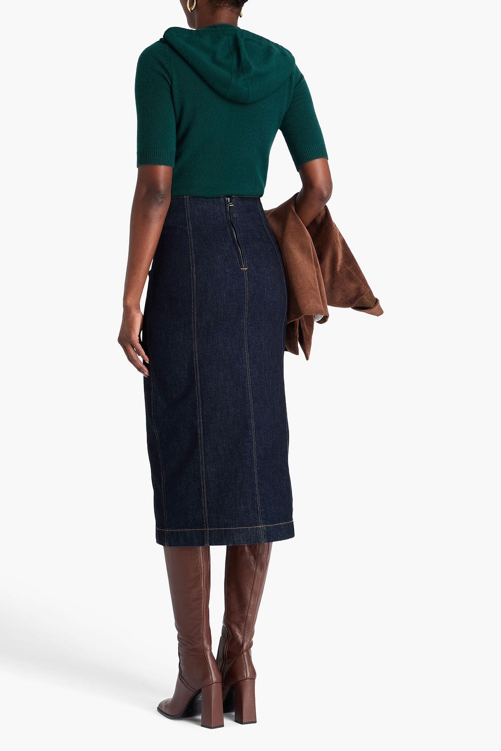 VERONICA BEARD Wool and cashmere-blend hooded dickey