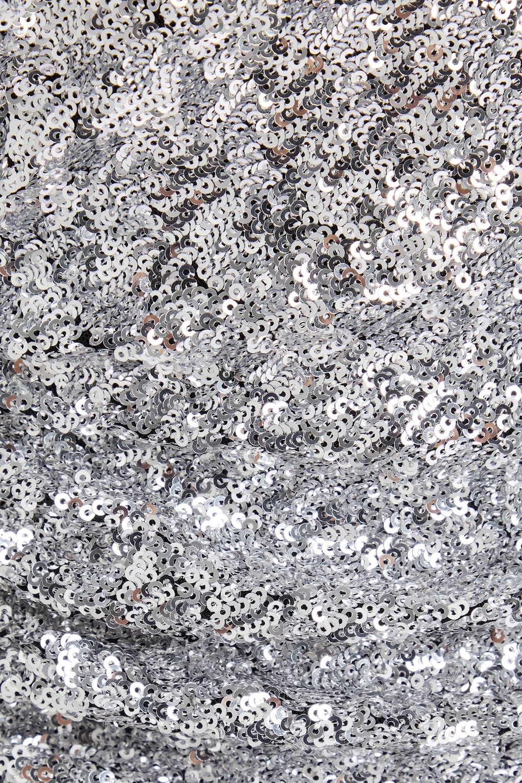 RABANNE Ruched sequined mesh top