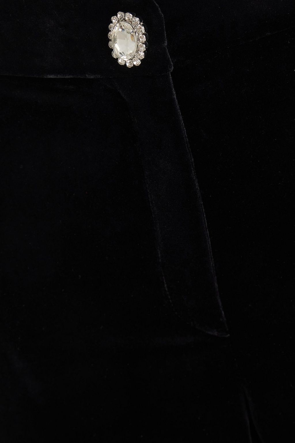 RABANNE Satin-trimmed cotton-blend velvet straight-leg pants