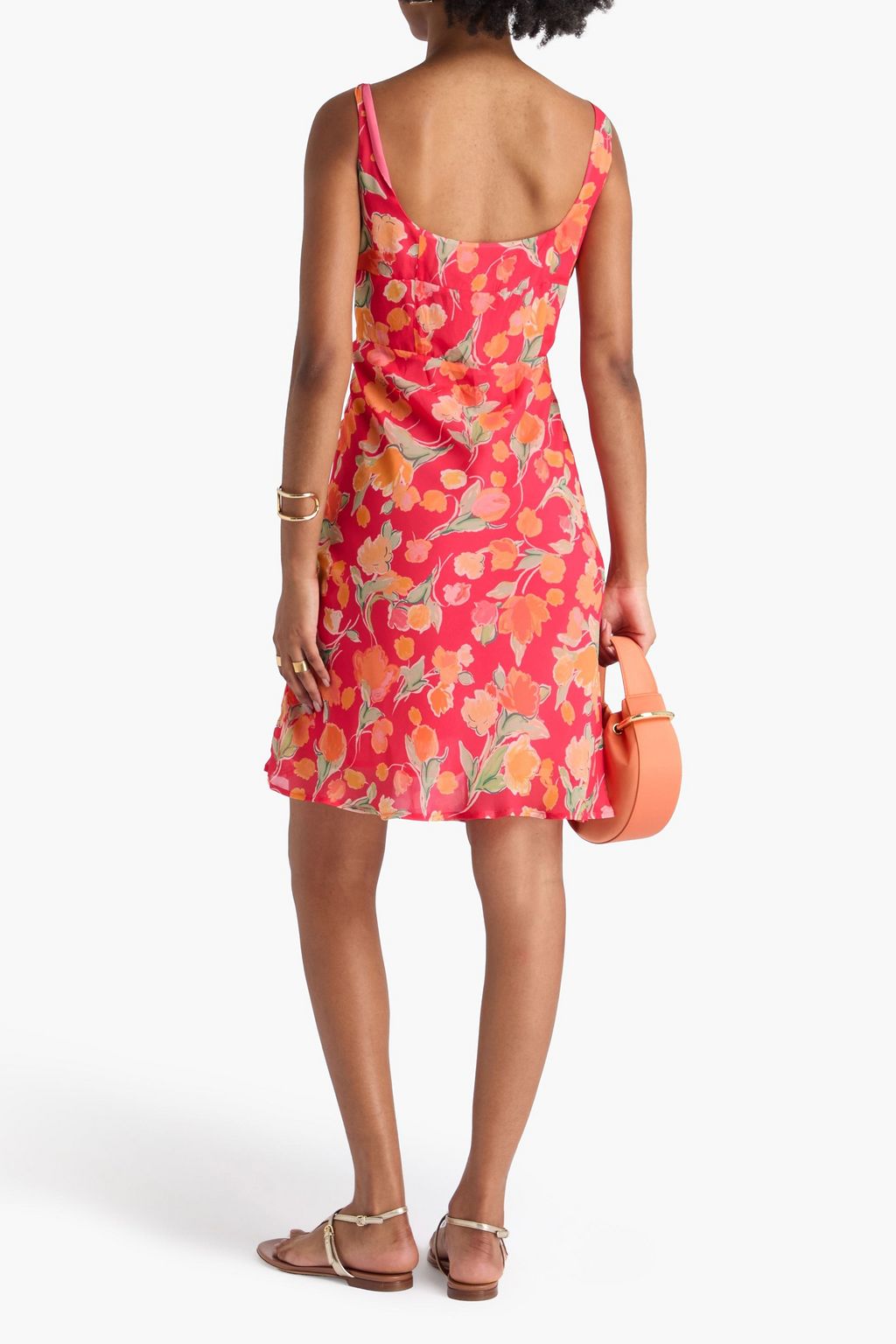 RIXO Minikleid „Ronan“ aus Crêpe de Chine mit floralem Print