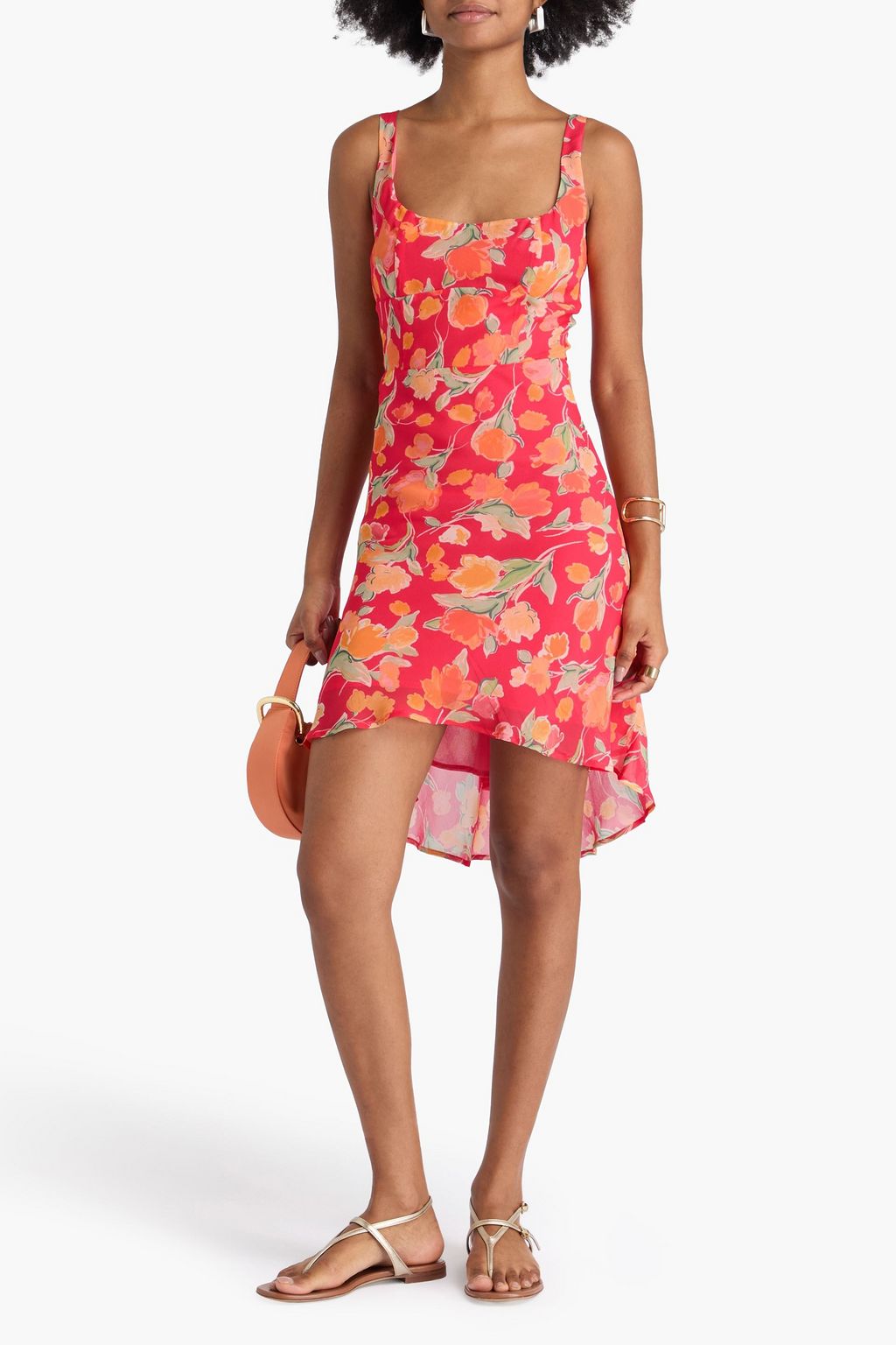 RIXO Minikleid „Ronan“ aus Crêpe de Chine mit floralem Print