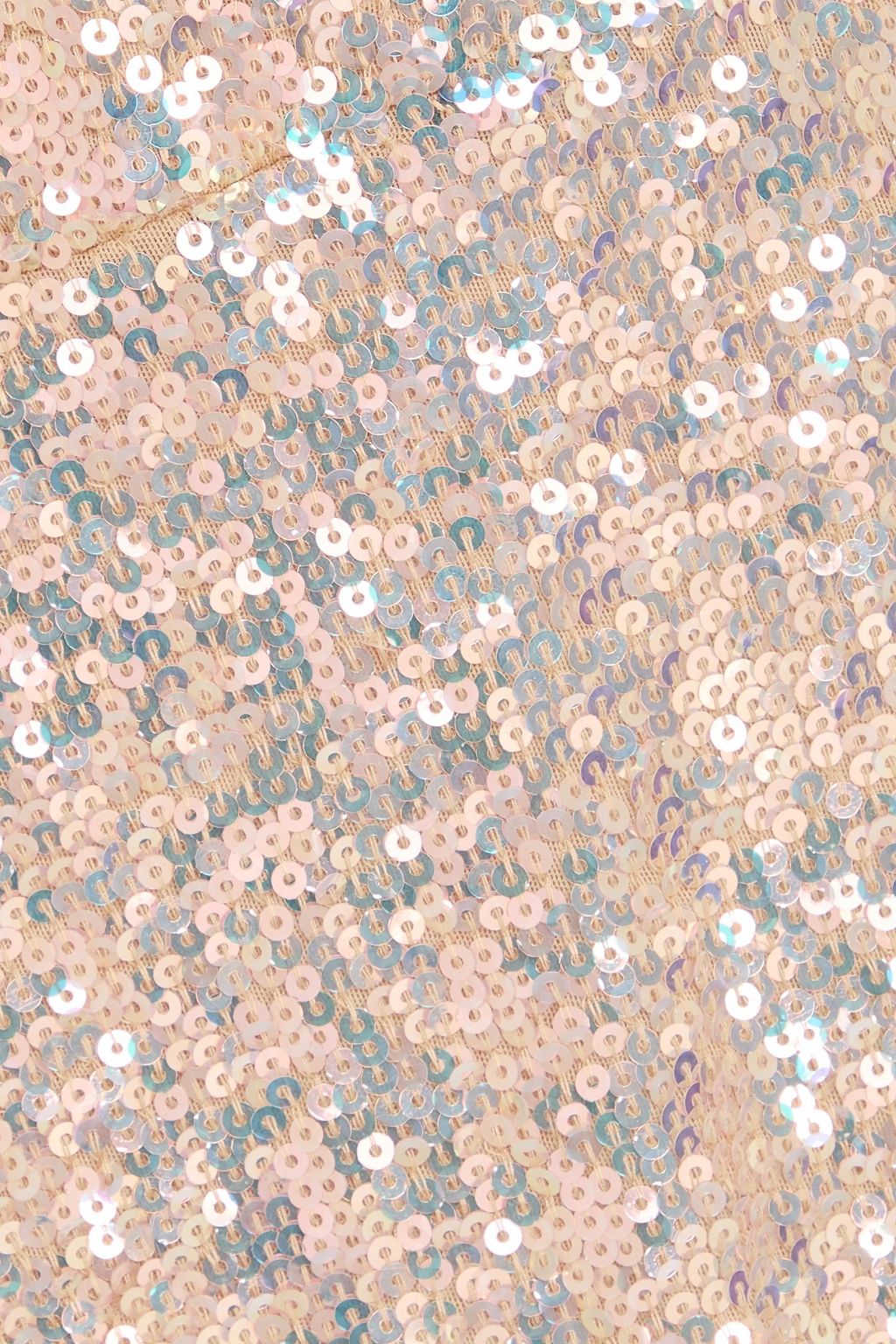 NEEDLE & THREAD Ruched sequined mesh midi dress