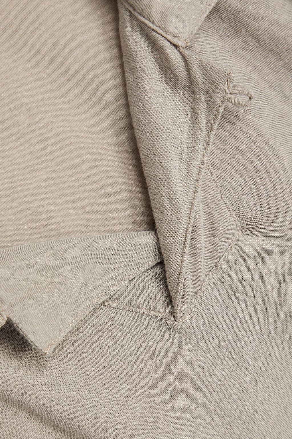 JAMES PERSE Cotton and linen-blend jersey polo shirt