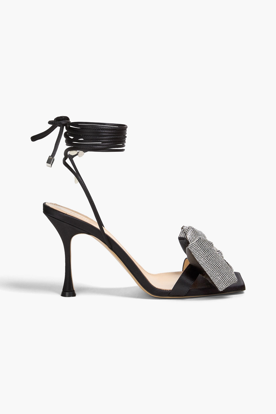 MACH&MACH NICOLE BOW-DETAILED SATIN SANDALS