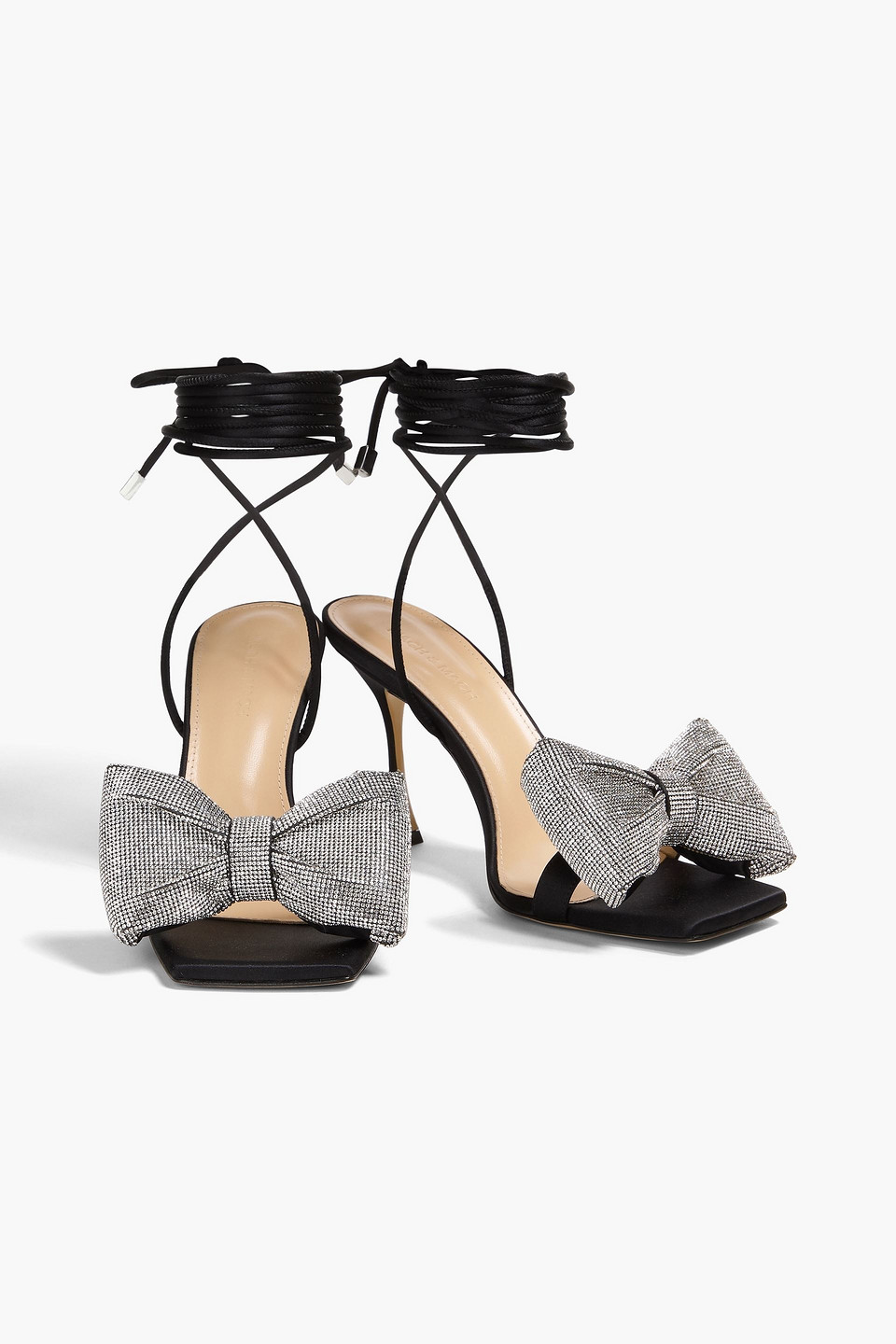 MACH&MACH NICOLE BOW-DETAILED SATIN SANDALS