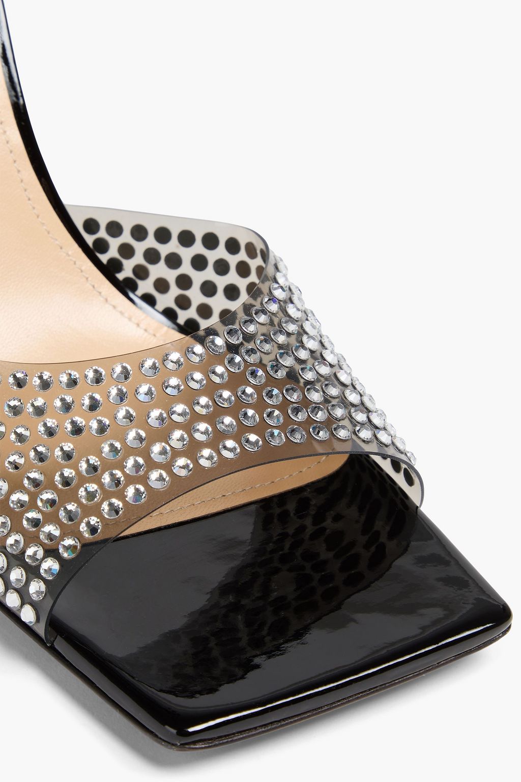 MACH & MACH Mules „Star“ aus PVC mit Kristallverzierung