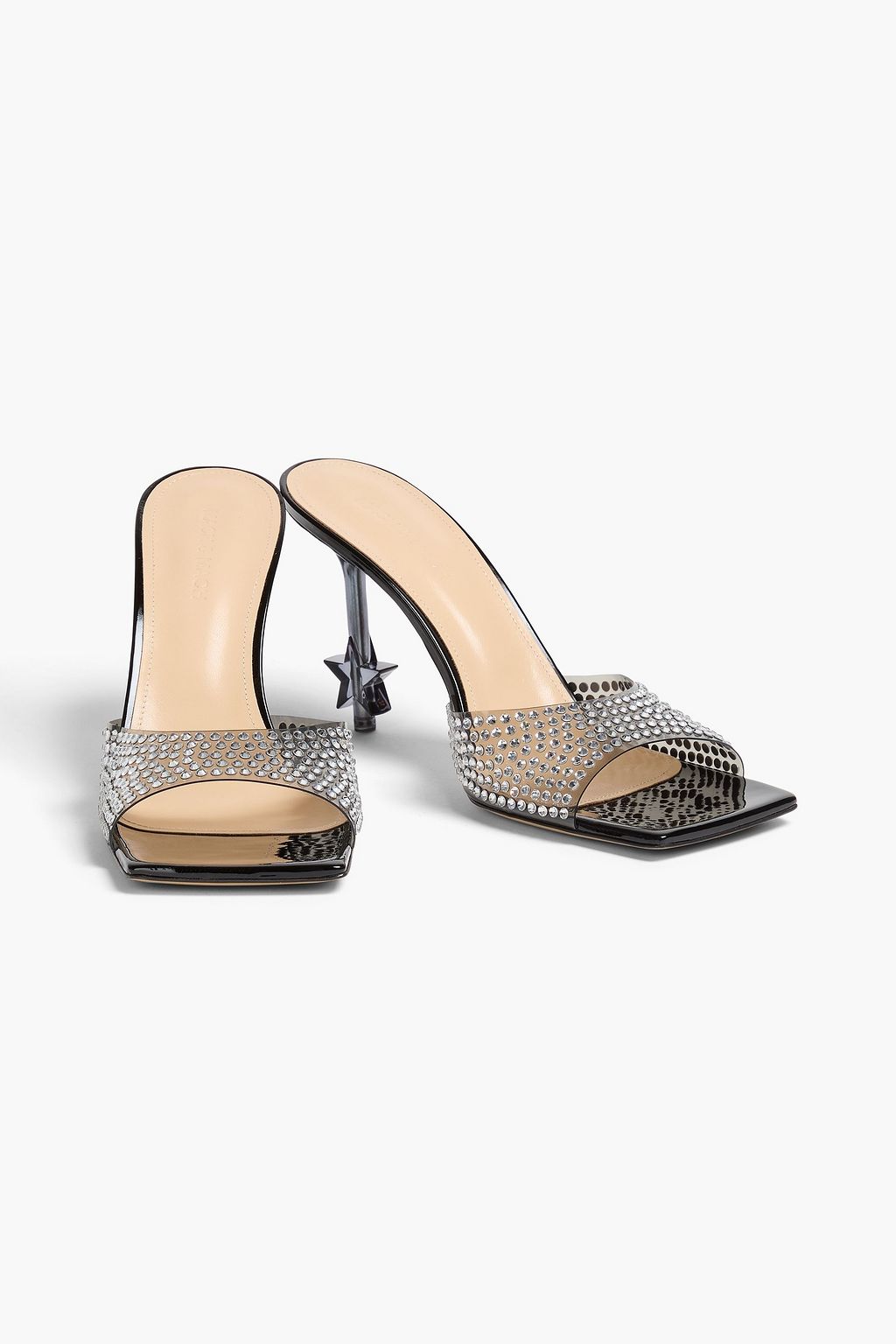 MACH & MACH Mules „Star“ aus PVC mit Kristallverzierung