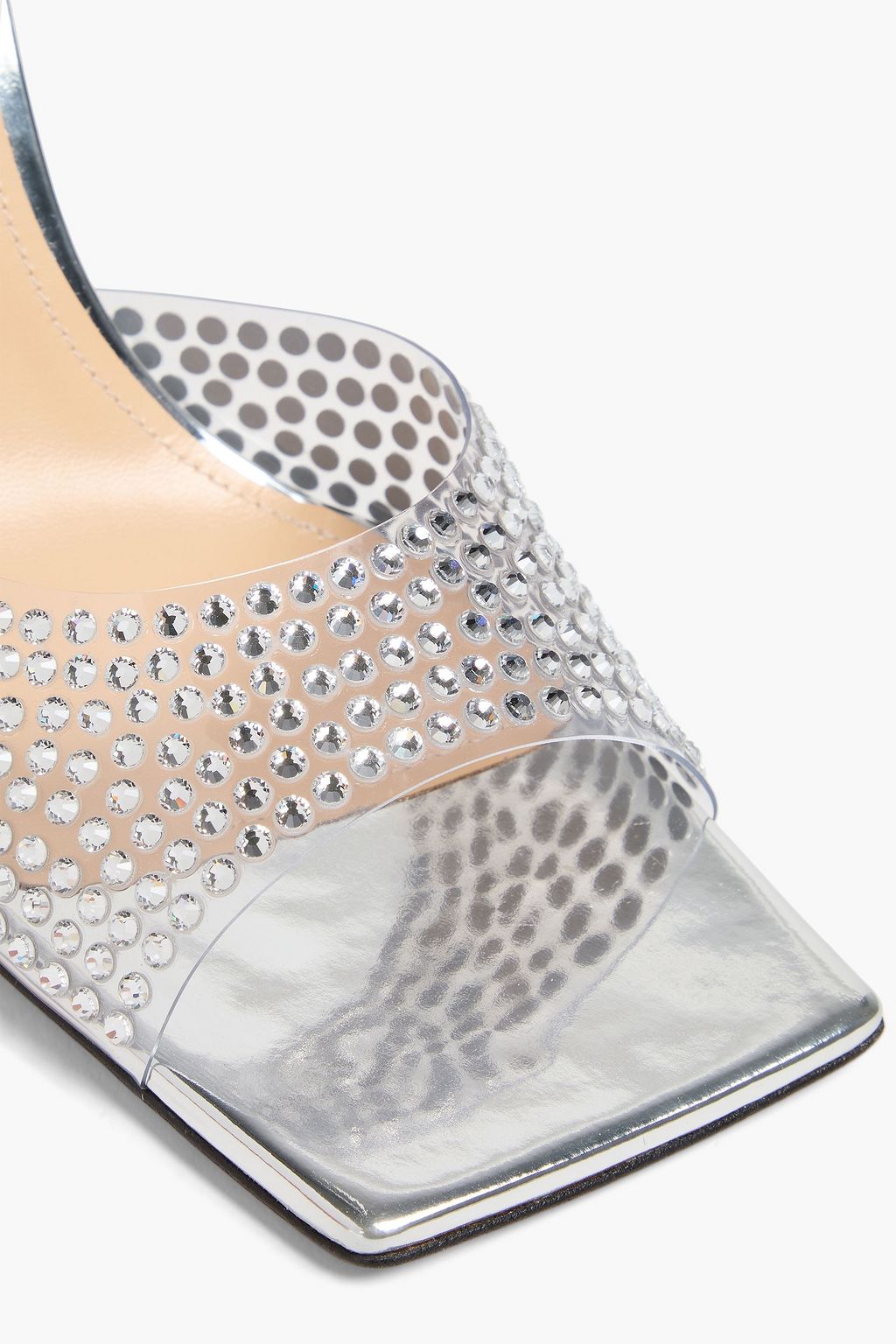 MACH & MACH Mules „Star“ aus PVC mit Kristallverzierung