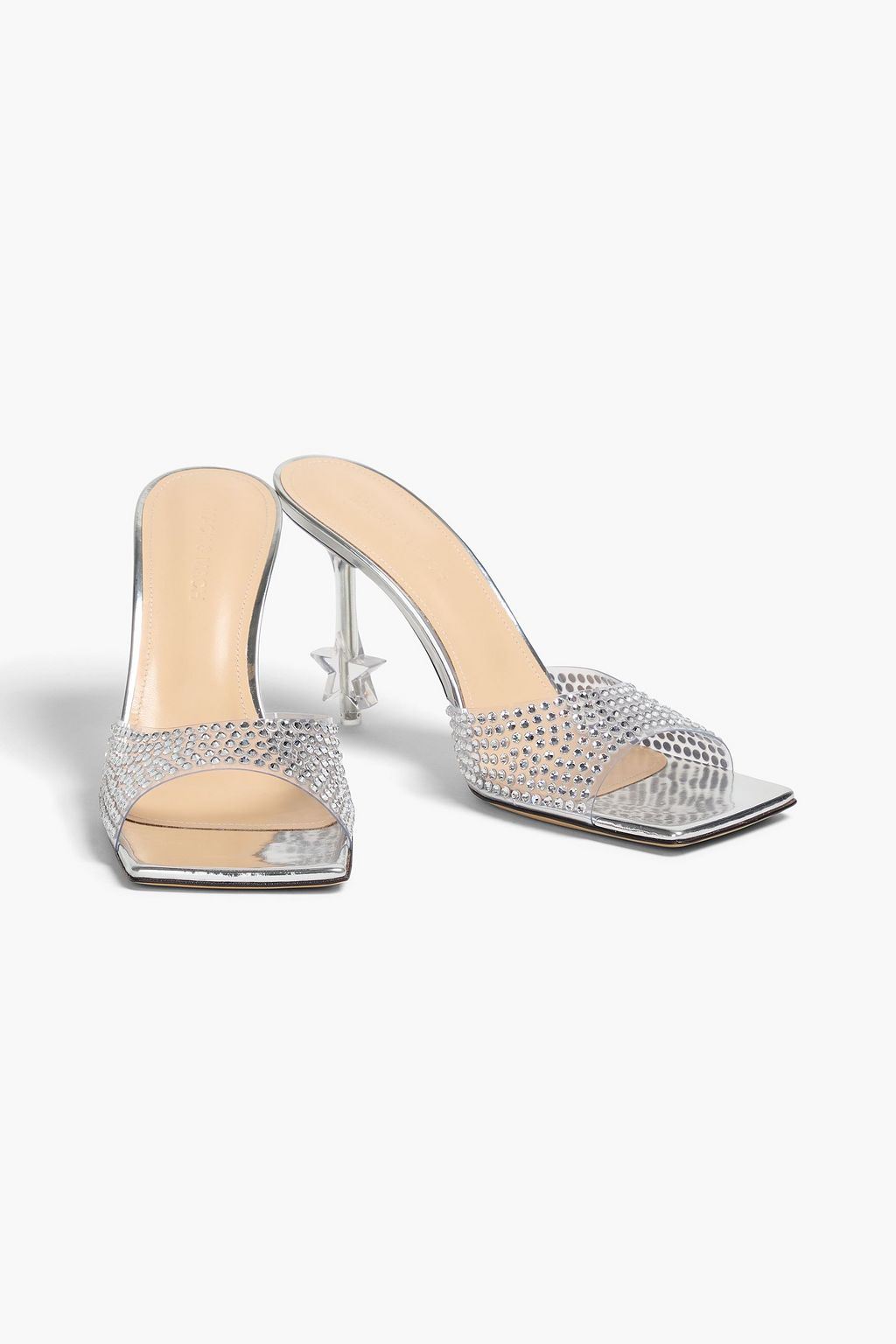 MACH & MACH Mules „Star“ aus PVC mit Kristallverzierung