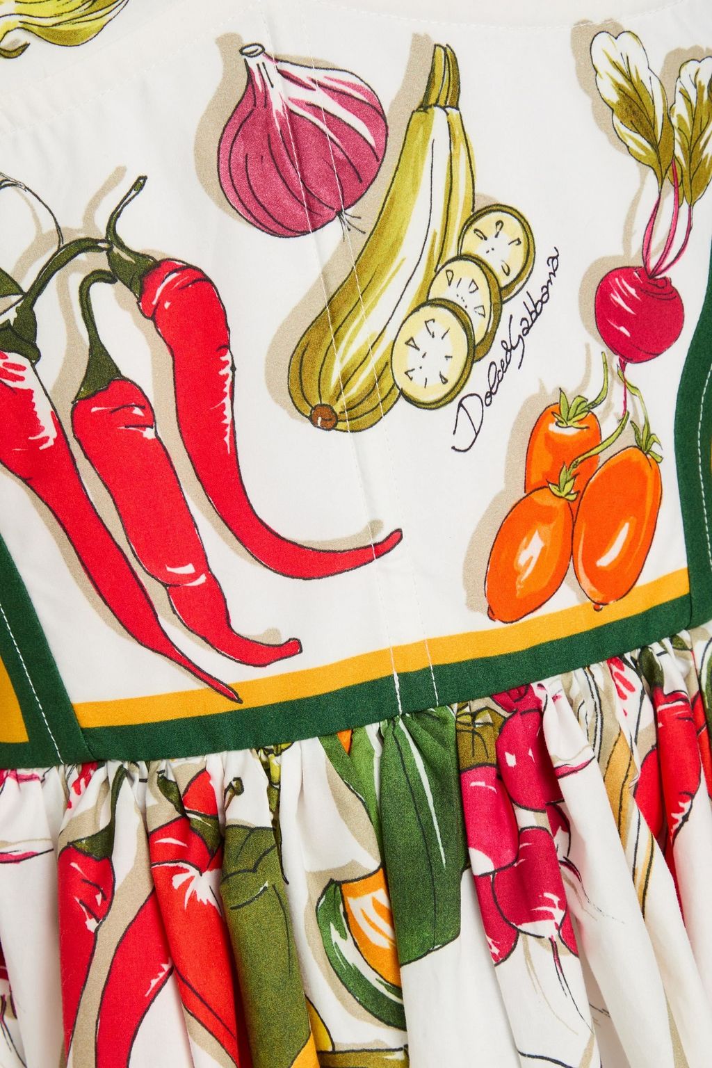 DOLCE&GABBANA فستان قصير بتأثير مزموم من قطن بوبلين مزين بطبعات