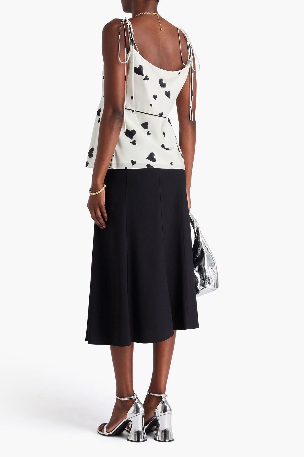 MARNI Printed silk-habotai camisole