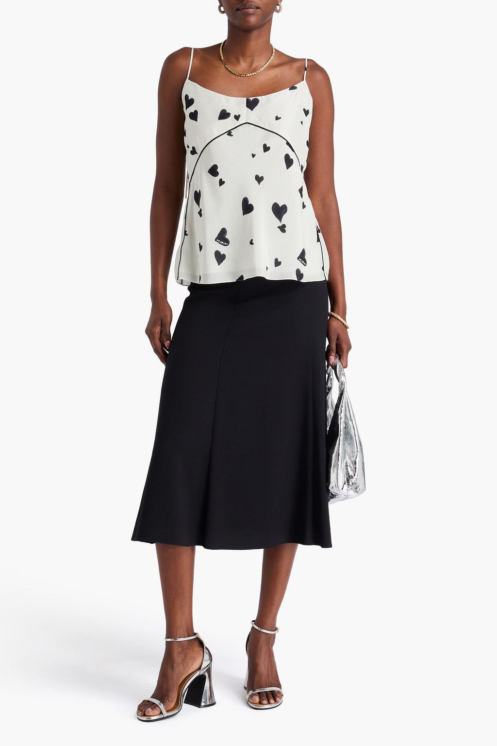 MARNI Printed silk-habotai camisole