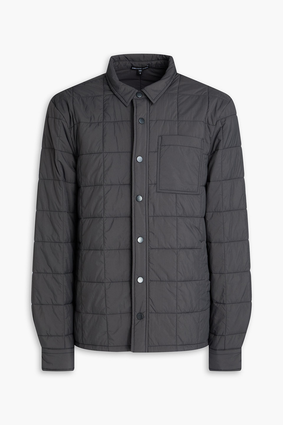 James Perse Quilted Shell Jacket In Gray