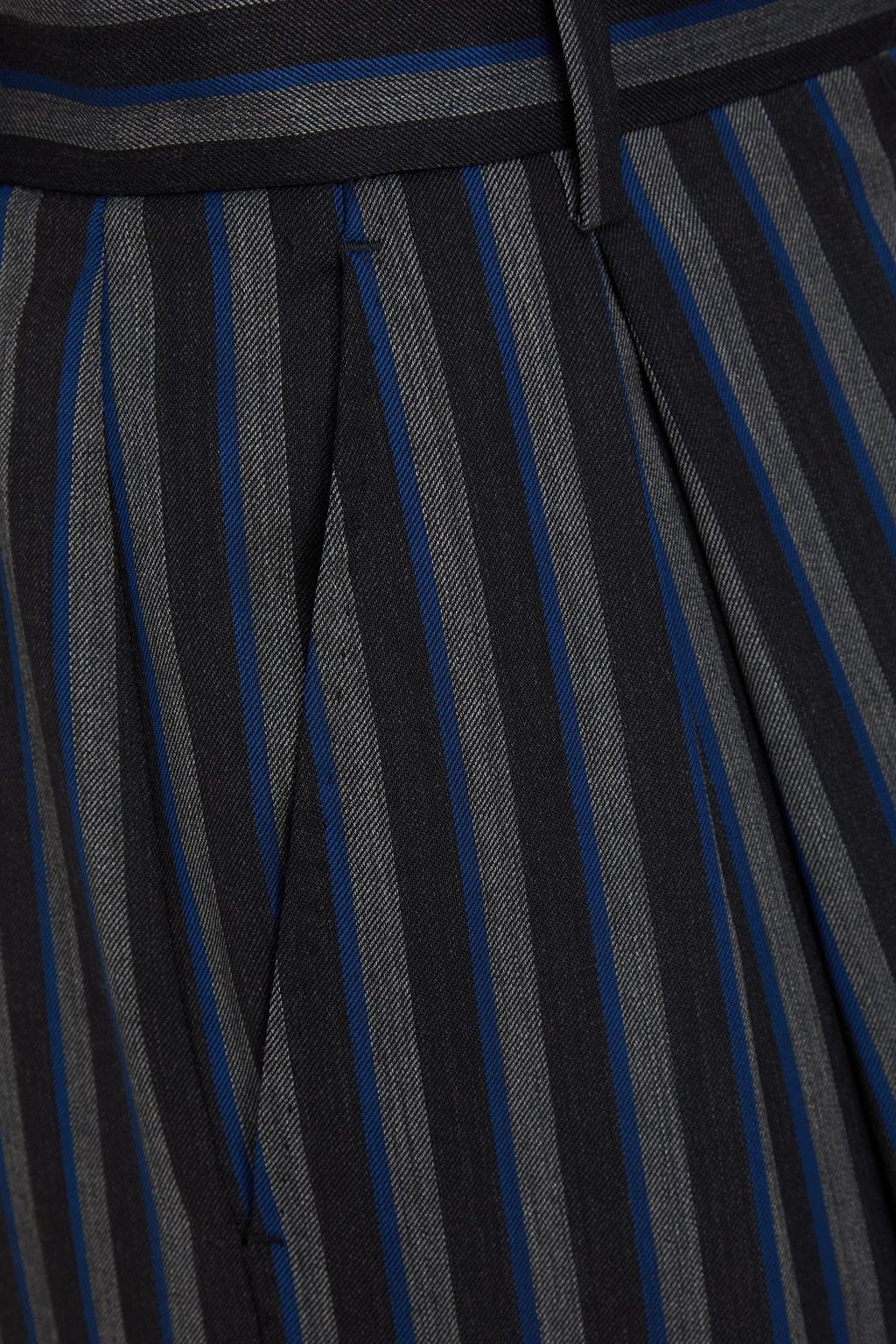 DOLCE&GABBANA Cropped striped wool-blend twill wide-leg pants