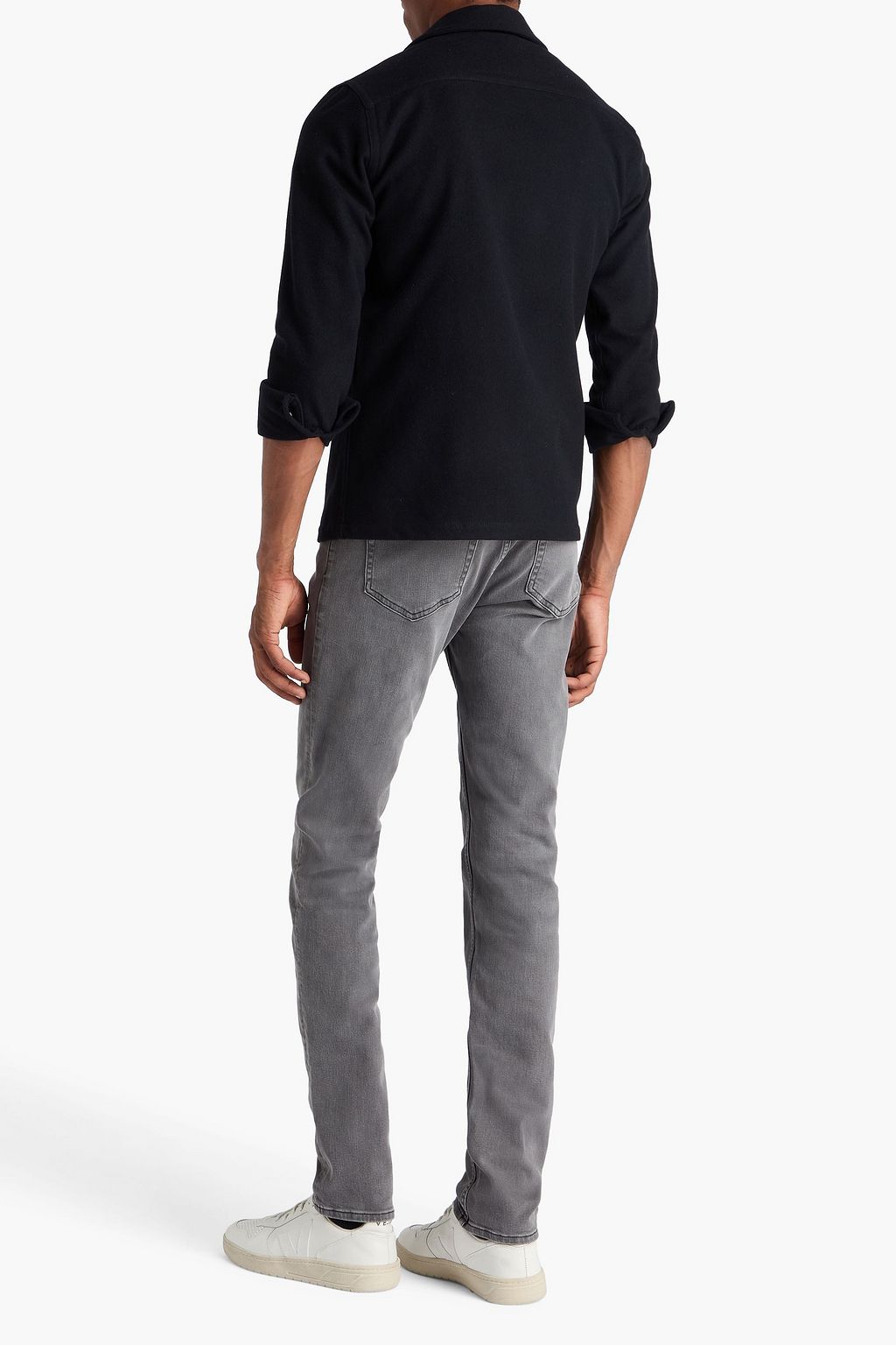 SANDRO Wool-blend flannel overshirt