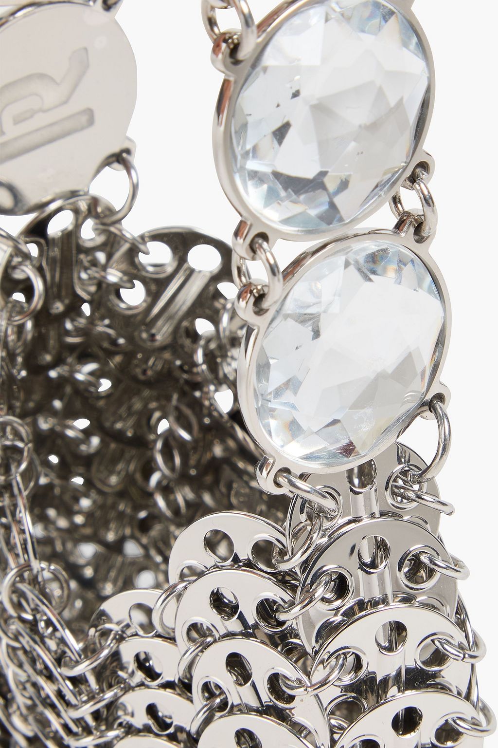 RABANNE Crystal-embellished chainmail tote