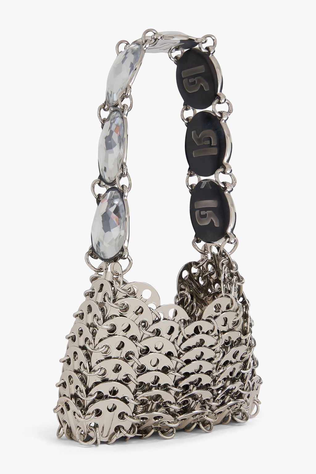 RABANNE Crystal-embellished chainmail tote