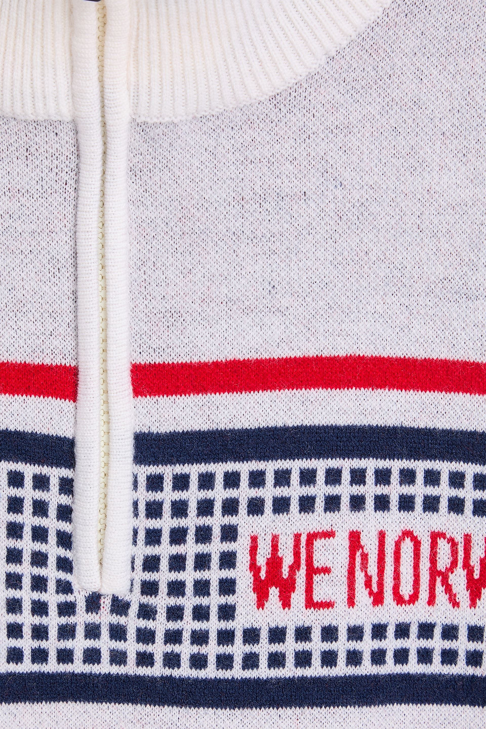 We Norwegians Stryn Jacquard-knit Merino Wool And Cashmere-blend Half-zip Sweater In White